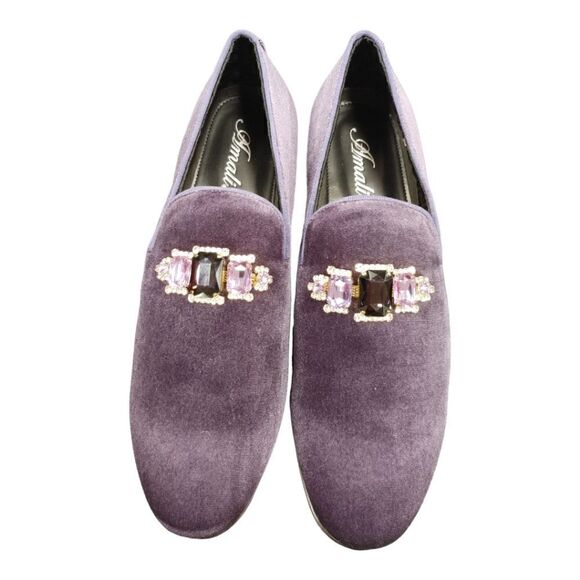 MEN\'S AMALI VELVET SLIP ON LOAFER WITH JEWELED BIT & MATCHING PIPING. FABIO O58 main image 3